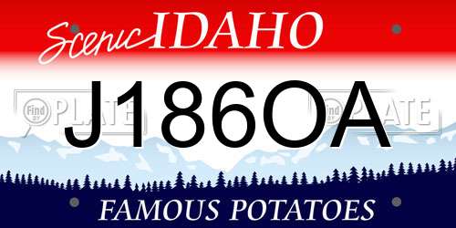 J186OA Idaho License Plate