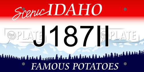J187II Idaho License Plate