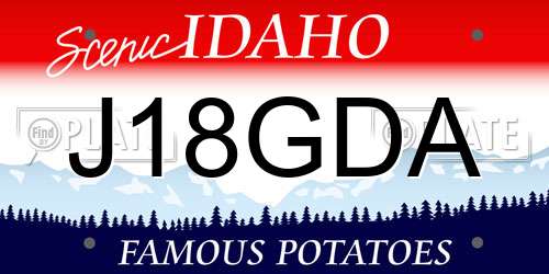 J18GDA Idaho License Plate