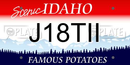 J18TII Idaho License Plate