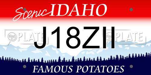 J18ZII Idaho License Plate