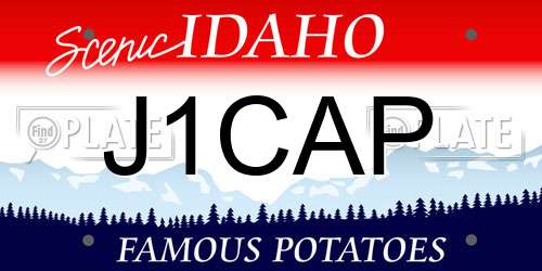 J1CAP Idaho License Plate