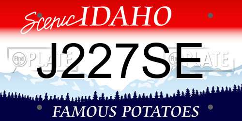 J227SE Idaho License Plate