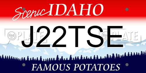 J22TSE Idaho License Plate