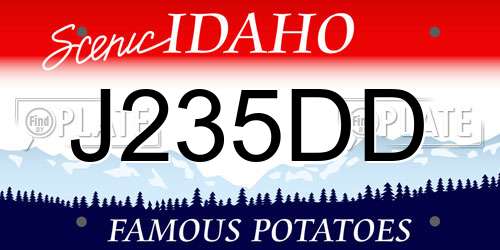 J235DD Idaho License Plate