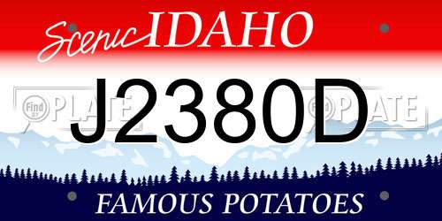 J2380D Idaho License Plate