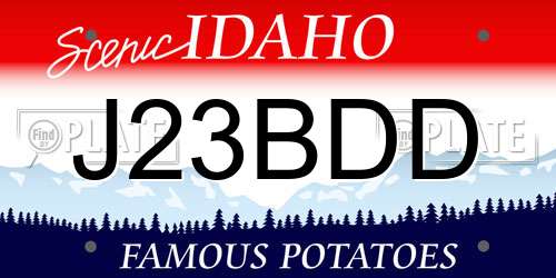 J23BDD Idaho License Plate