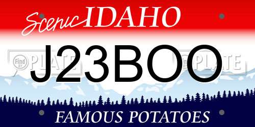 J23BOO Idaho License Plate