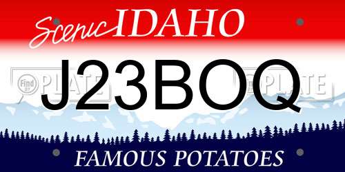 J23BOQ Idaho License Plate