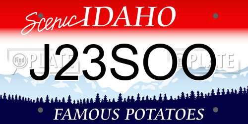 J23SOO Idaho License Plate
