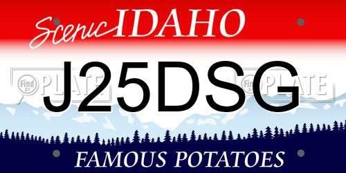 J25DSG Idaho License Plate