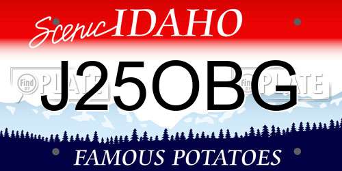 J25OBG Idaho License Plate
