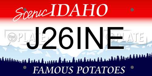 J26INE Idaho License Plate