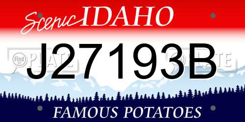 J27193B Idaho License Plate