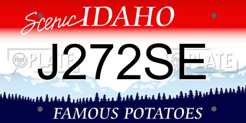 J272SE Idaho License Plate