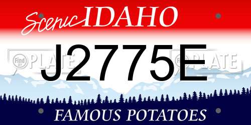 J2775E Idaho License Plate