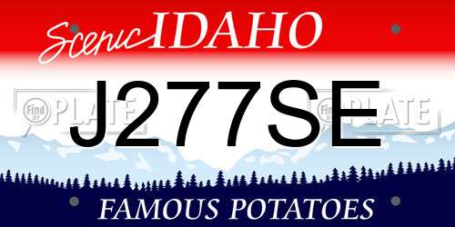 J277SE Idaho License Plate