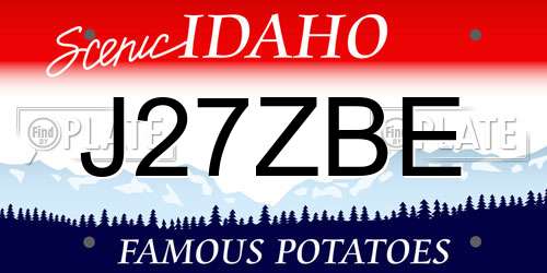 J27ZBE Idaho License Plate