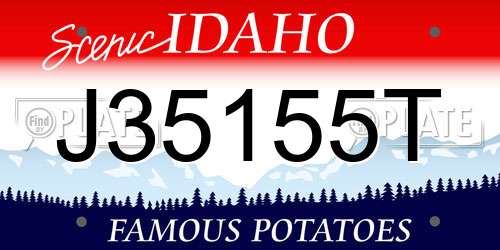 J35155T Idaho License Plate