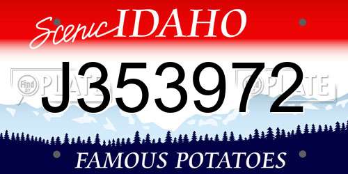 J353972 Idaho License Plate