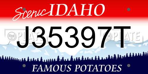 J35397T Idaho License Plate