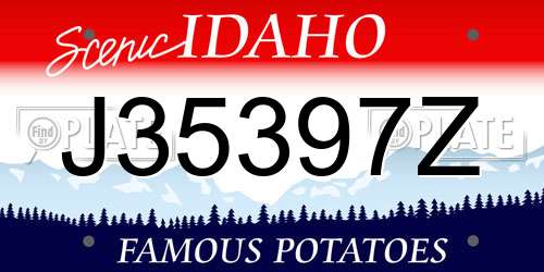 J35397Z Idaho License Plate