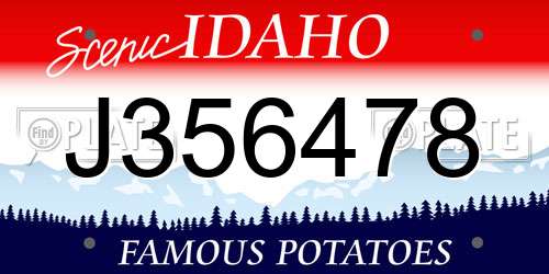 J356478 Idaho License Plate