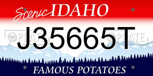 J35665T Idaho License Plate