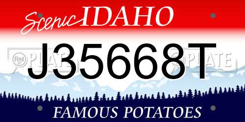 J35668T Idaho License Plate