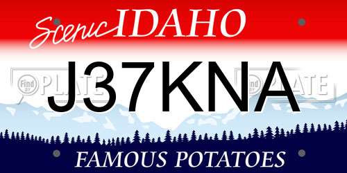 J37KNA Idaho License Plate