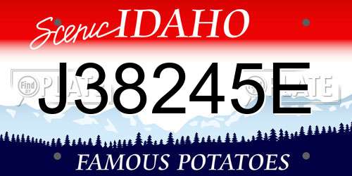 J38245E Idaho License Plate