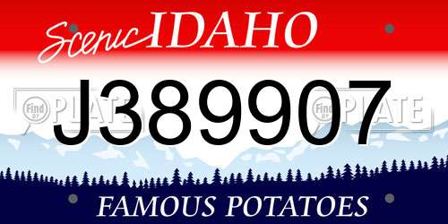 J389907 Idaho License Plate