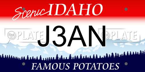 J3AN Idaho License Plate