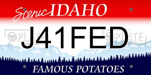 J41FED Idaho License Plate