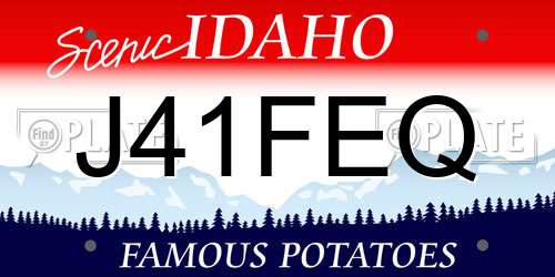 J41FEQ Idaho License Plate