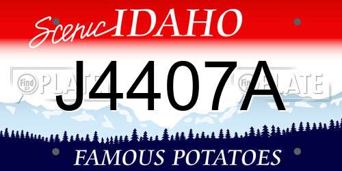 J4407A Idaho License Plate