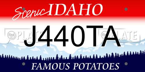 J440TA Idaho License Plate