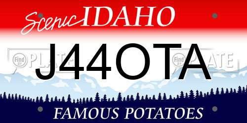 J44OTA Idaho License Plate