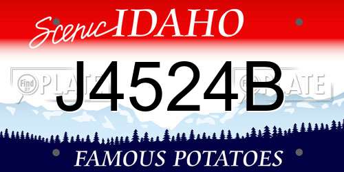 J4524B Idaho License Plate