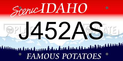 J452AS Idaho License Plate