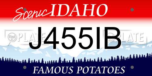 J455IB Idaho License Plate