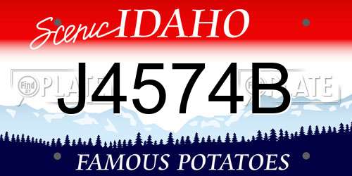J4574B Idaho License Plate