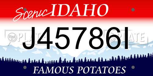 J45786I Idaho License Plate