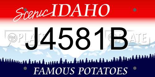 J4581B Idaho License Plate