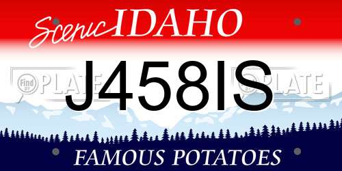J458IS Idaho License Plate