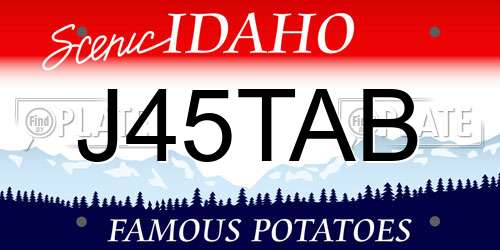 J45TAB Idaho License Plate