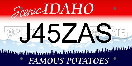 J45ZAS Idaho License Plate