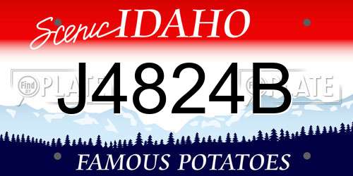 J4824B Idaho License Plate