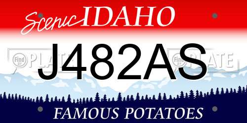 J482AS Idaho License Plate