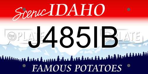 J485IB Idaho License Plate